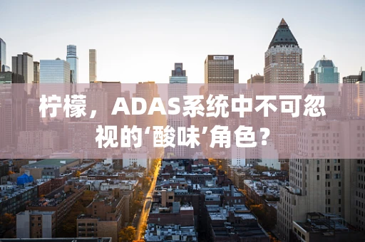 柠檬，ADAS系统中不可忽视的‘酸味’角色？