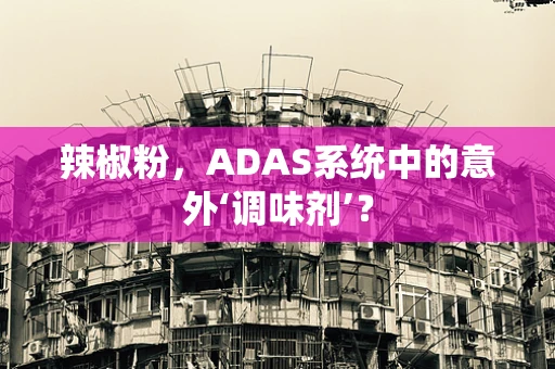 辣椒粉，ADAS系统中的意外‘调味剂’？