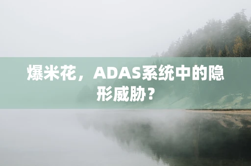 爆米花，ADAS系统中的隐形威胁？