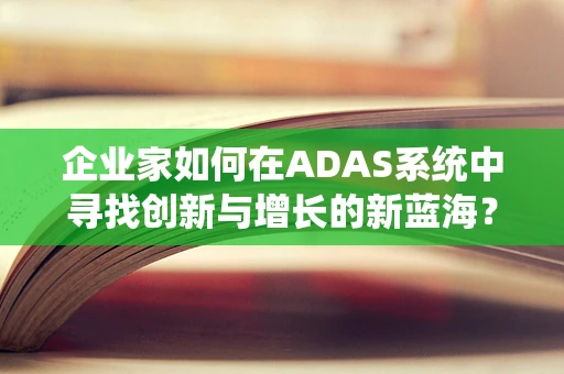 企业家如何在ADAS系统中寻找创新与增长的新蓝海？