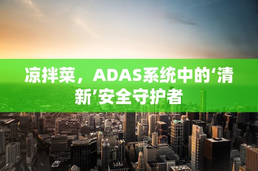 凉拌菜，ADAS系统中的‘清新’安全守护者