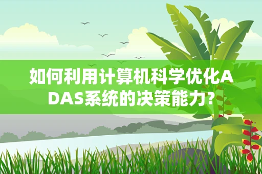 如何利用计算机科学优化ADAS系统的决策能力？
