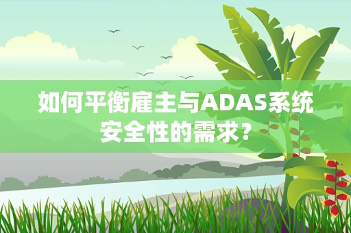 如何平衡雇主与ADAS系统安全性的需求？