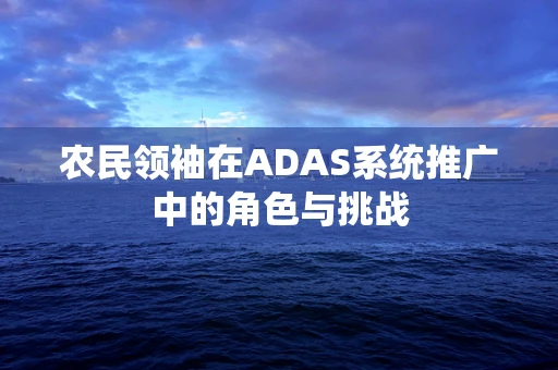 农民领袖在ADAS系统推广中的角色与挑战