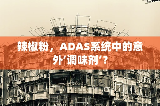 辣椒粉，ADAS系统中的意外‘调味剂’？