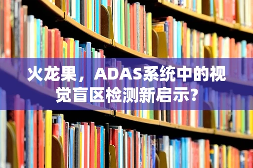 火龙果，ADAS系统中的视觉盲区检测新启示？