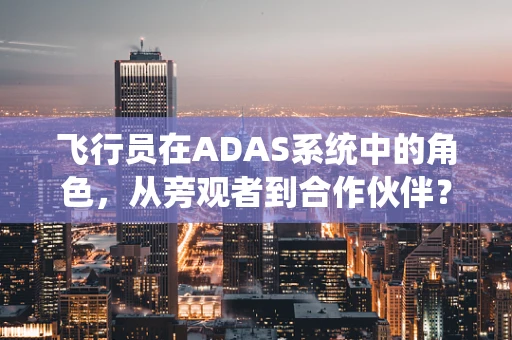 飞行员在ADAS系统中的角色，从旁观者到合作伙伴？