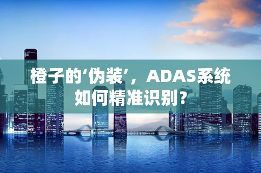 橙子的‘伪装’，ADAS系统如何精准识别？