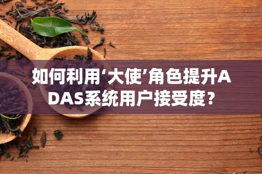 如何利用‘大使’角色提升ADAS系统用户接受度？