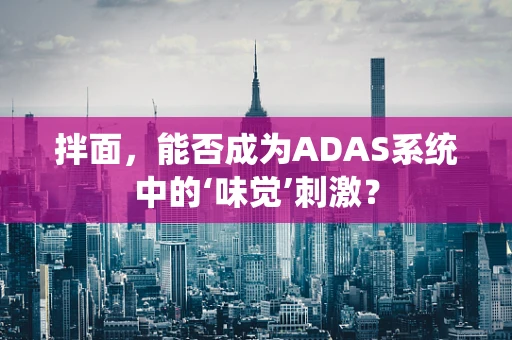 拌面，能否成为ADAS系统中的‘味觉’刺激？