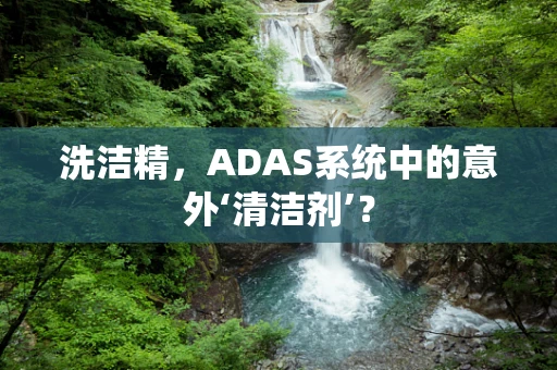 洗洁精，ADAS系统中的意外‘清洁剂’？