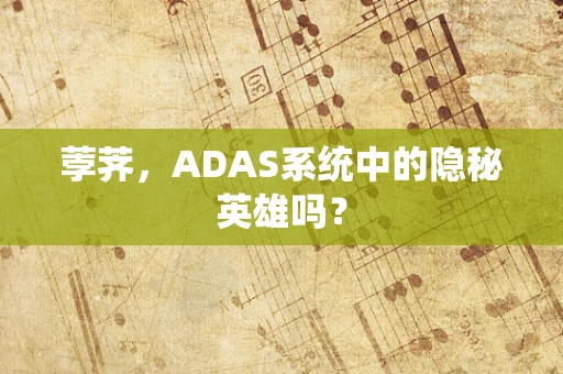 荸荠，ADAS系统中的隐秘英雄吗？