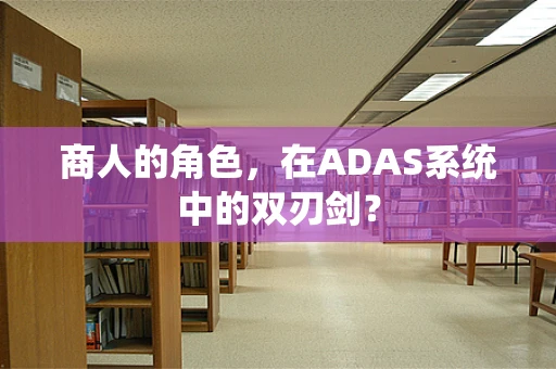 商人的角色，在ADAS系统中的双刃剑？